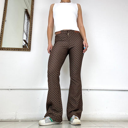 boyco italian flared printed monogram trousers