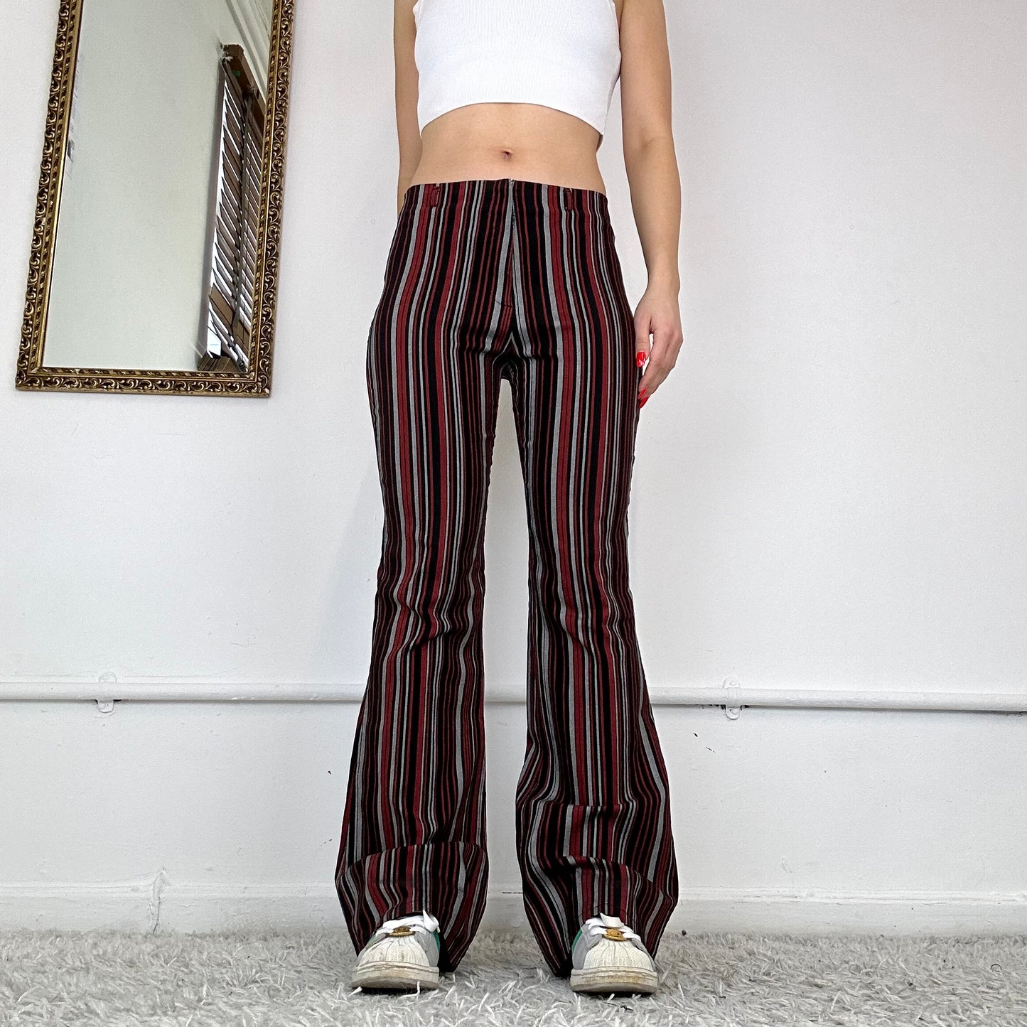 2000’s pinstripe flared trousers