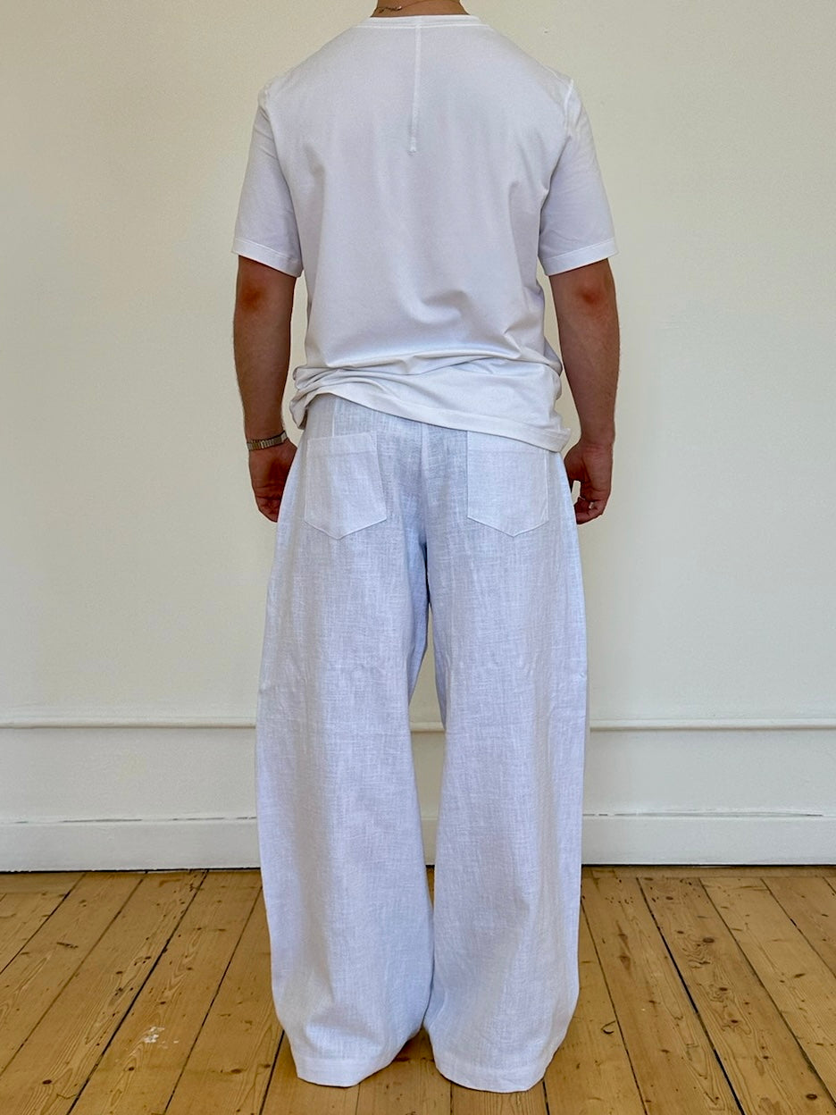 parker trouser - white linen