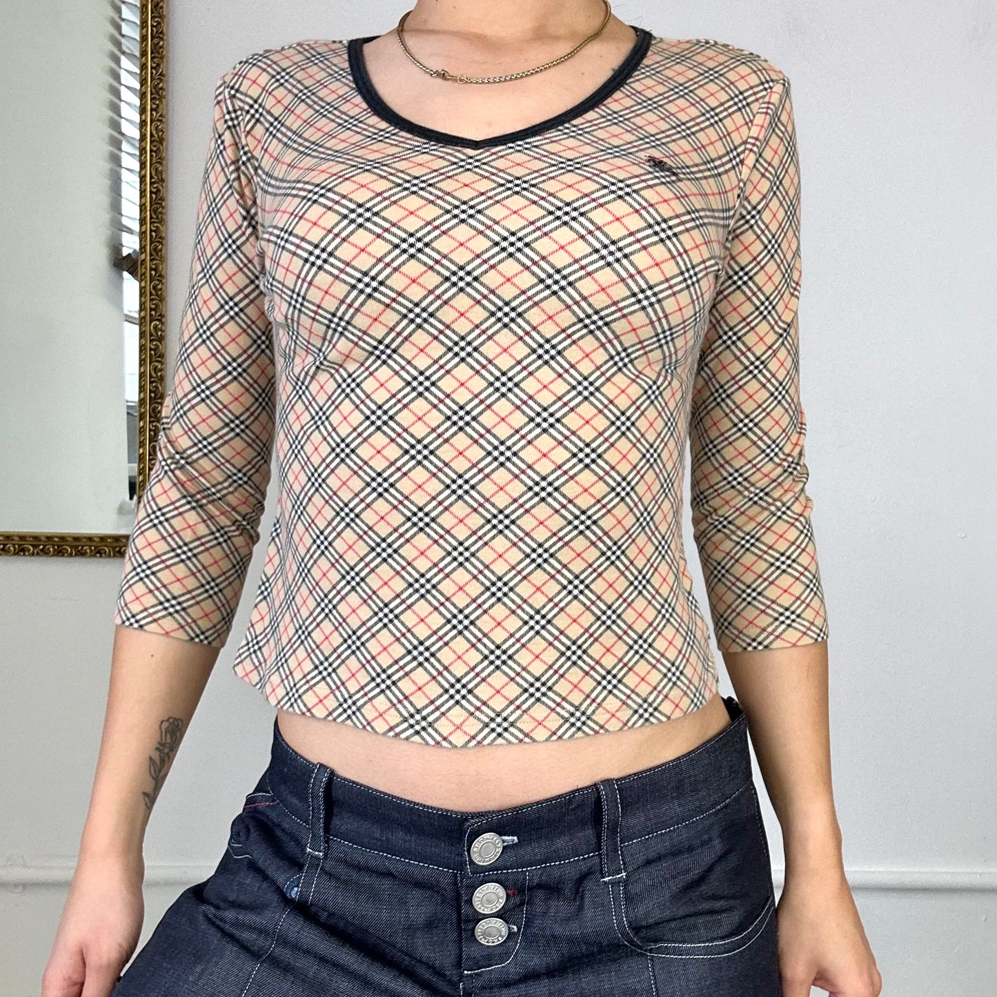 Burberry 3/4 length sleeved top