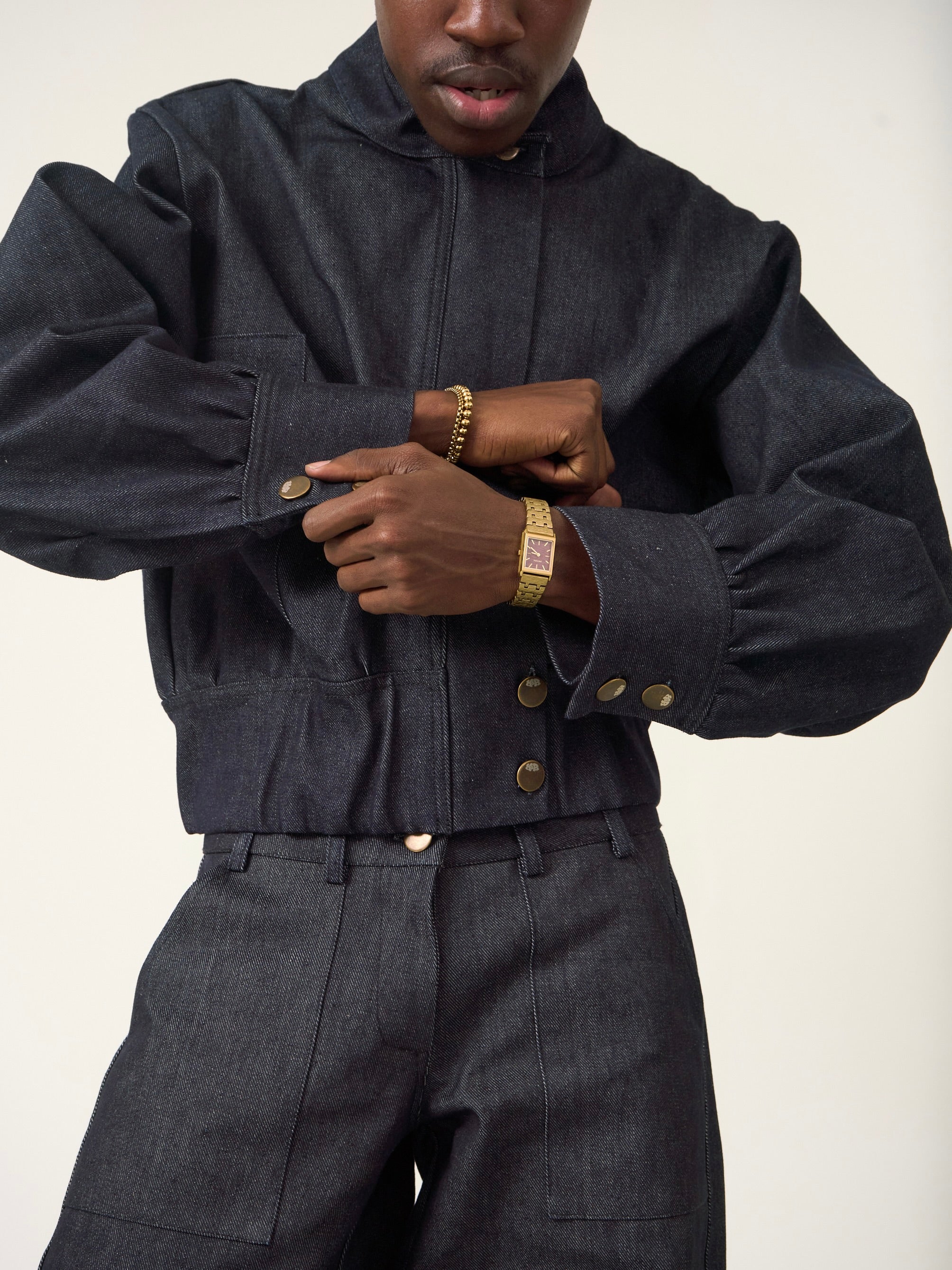 slouch jacket - navy denim