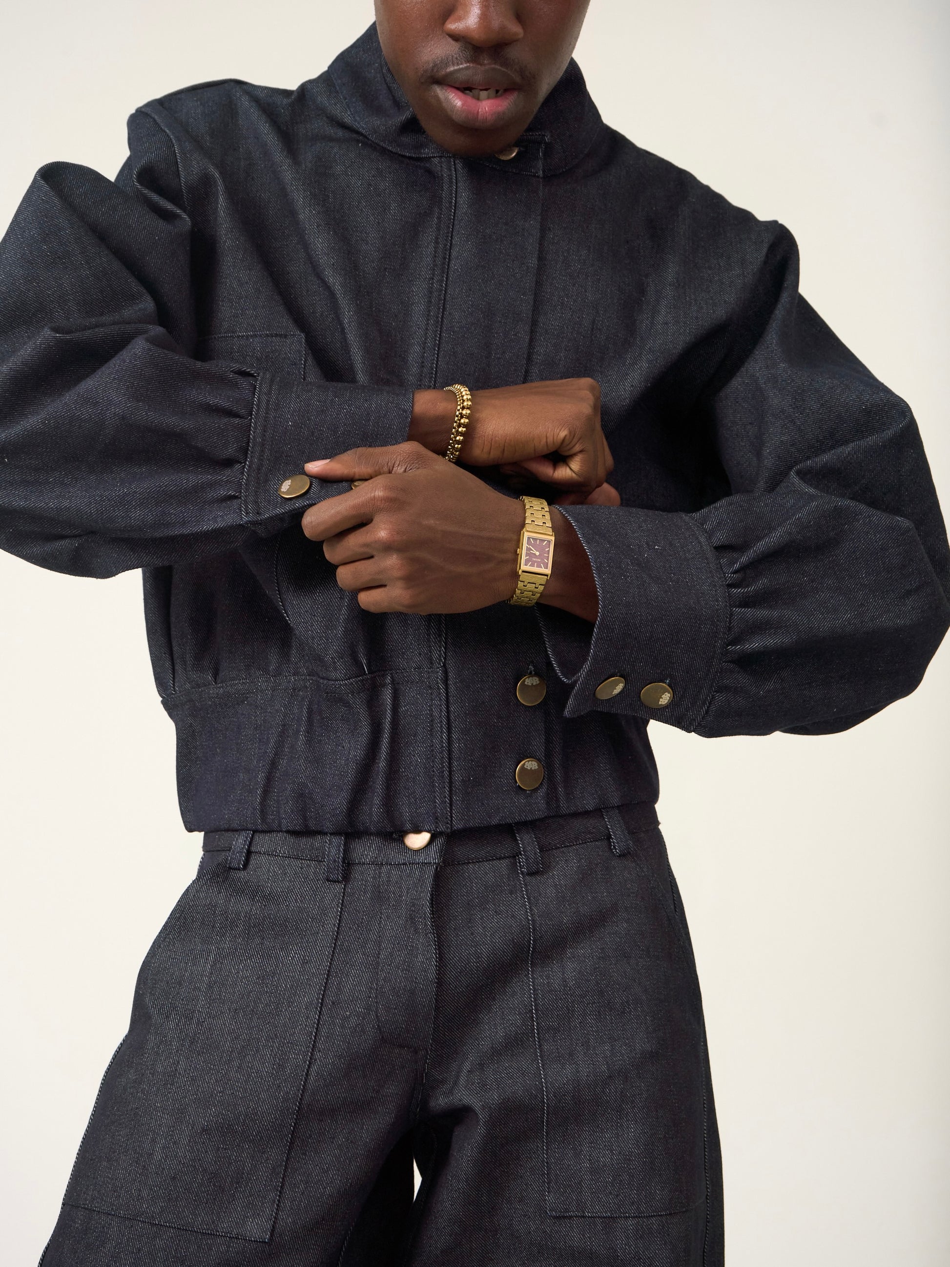 slouch jacket - navy denim