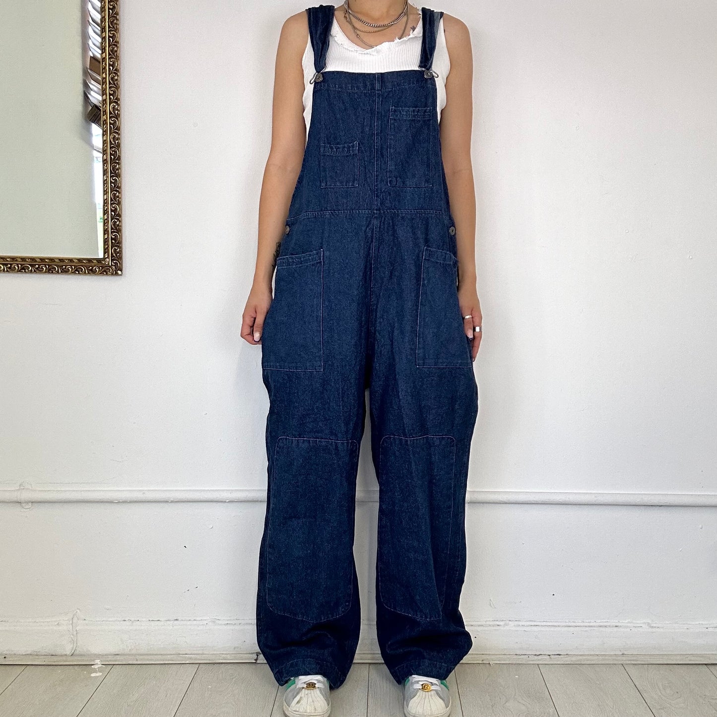 dark wash denim dungarees