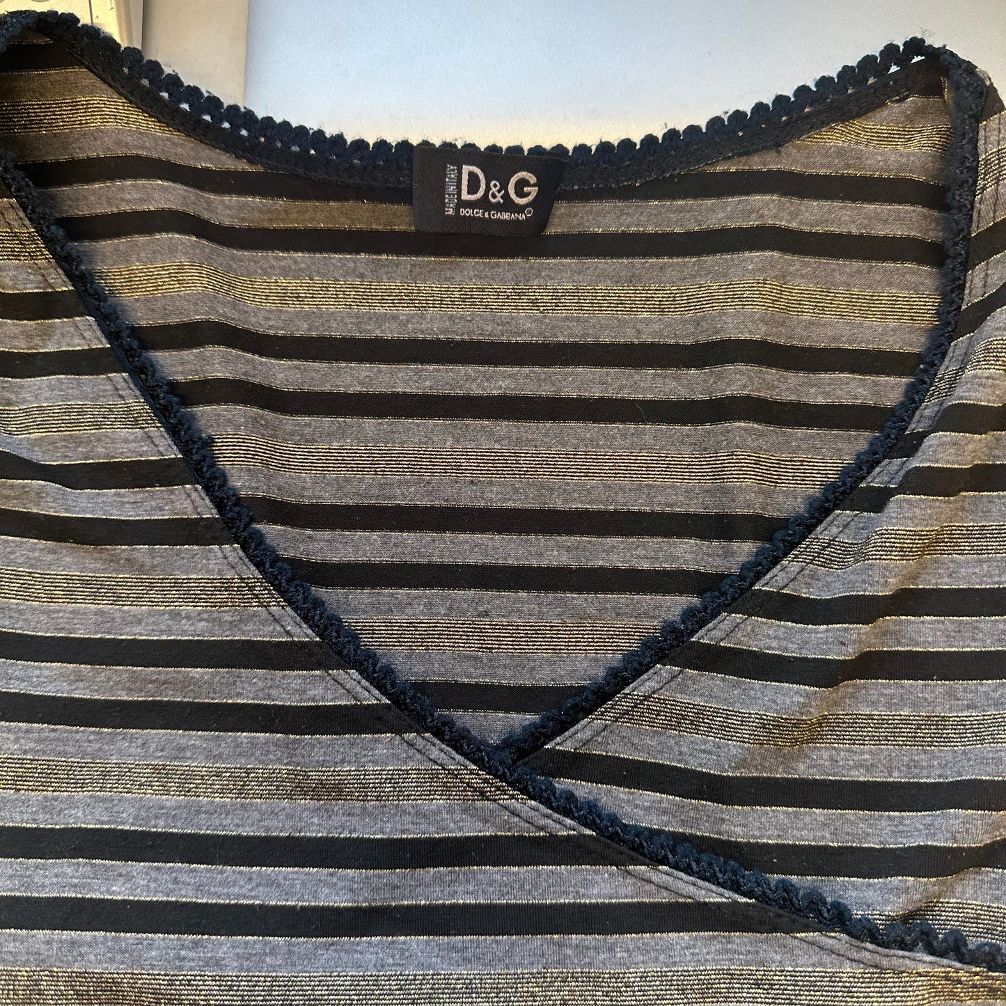 2000's dolce & gabbana striped top