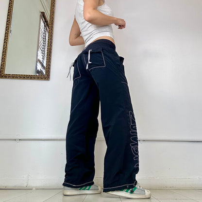 black baggy cargo trousers