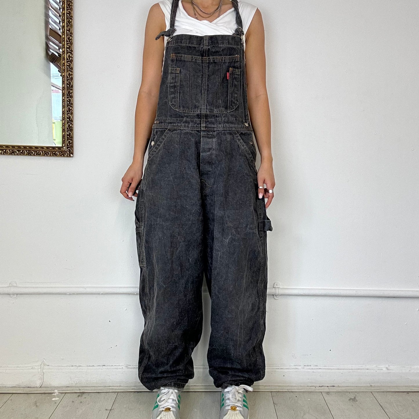 vintage grey baggy dungarees