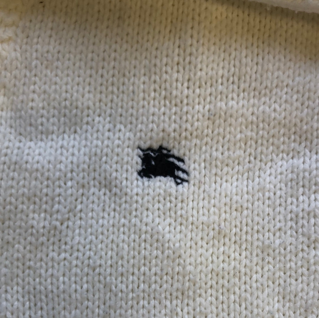 white knitted burberry zip hoodie