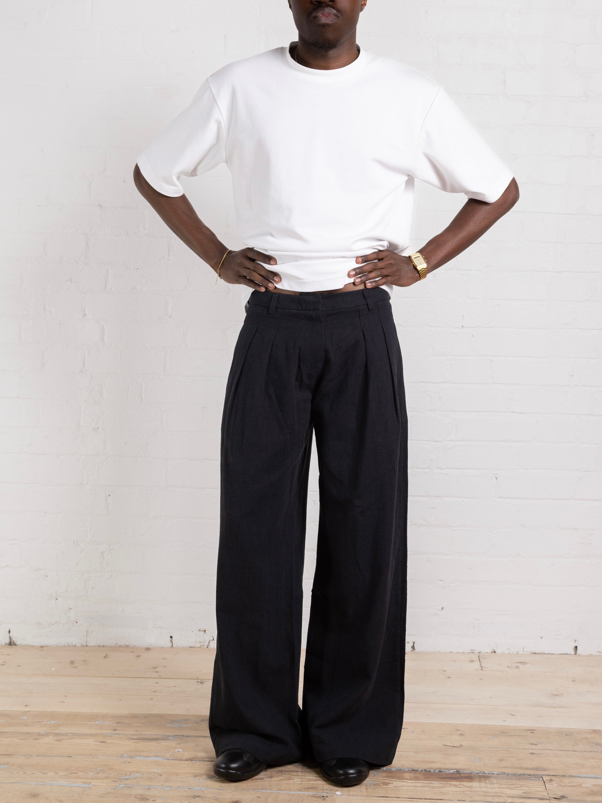 pantalon Parker - lin noir