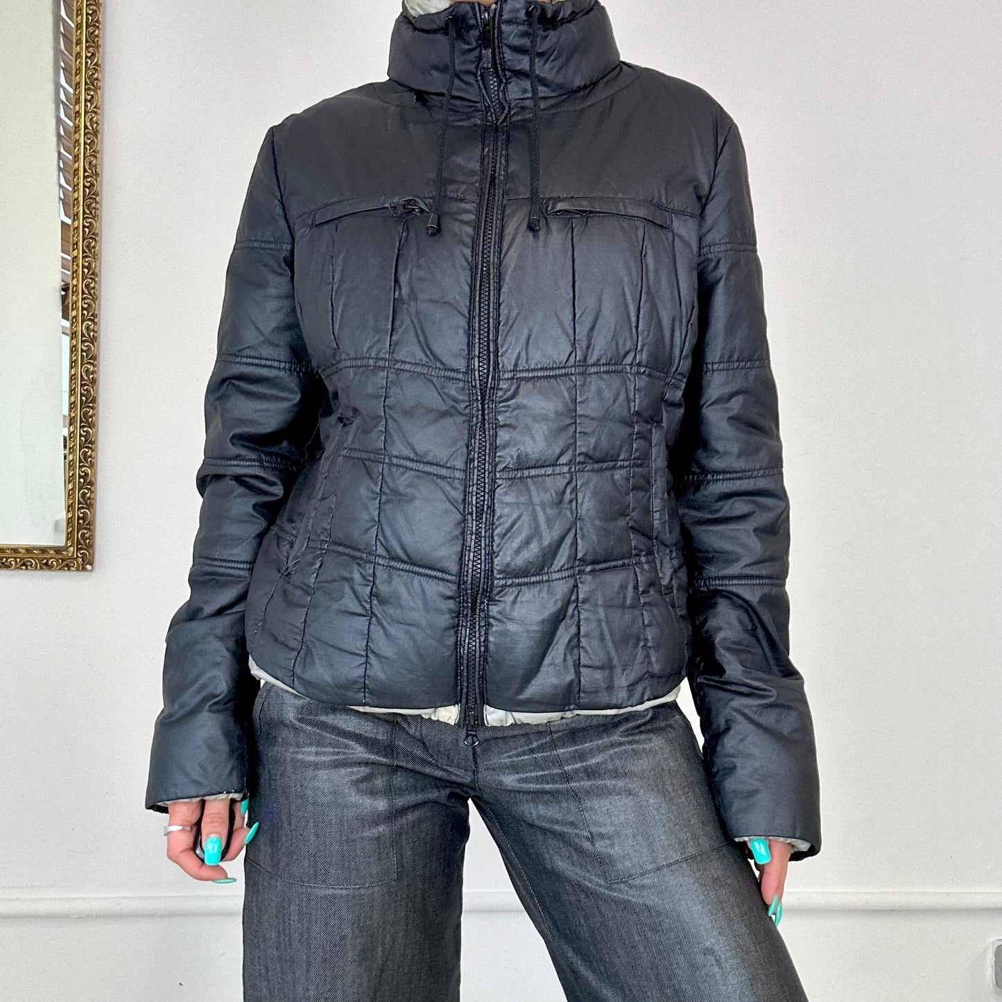 vintage armani jeans puffer coat