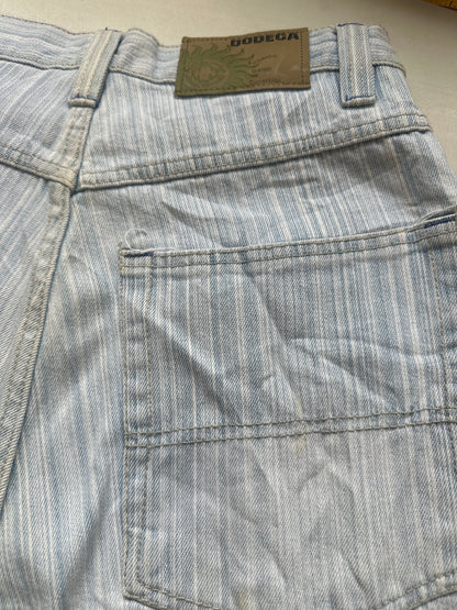 2000's light wash pinstriped jeans