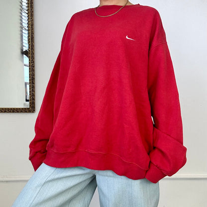 vintage nike swoosh red sweatshirt