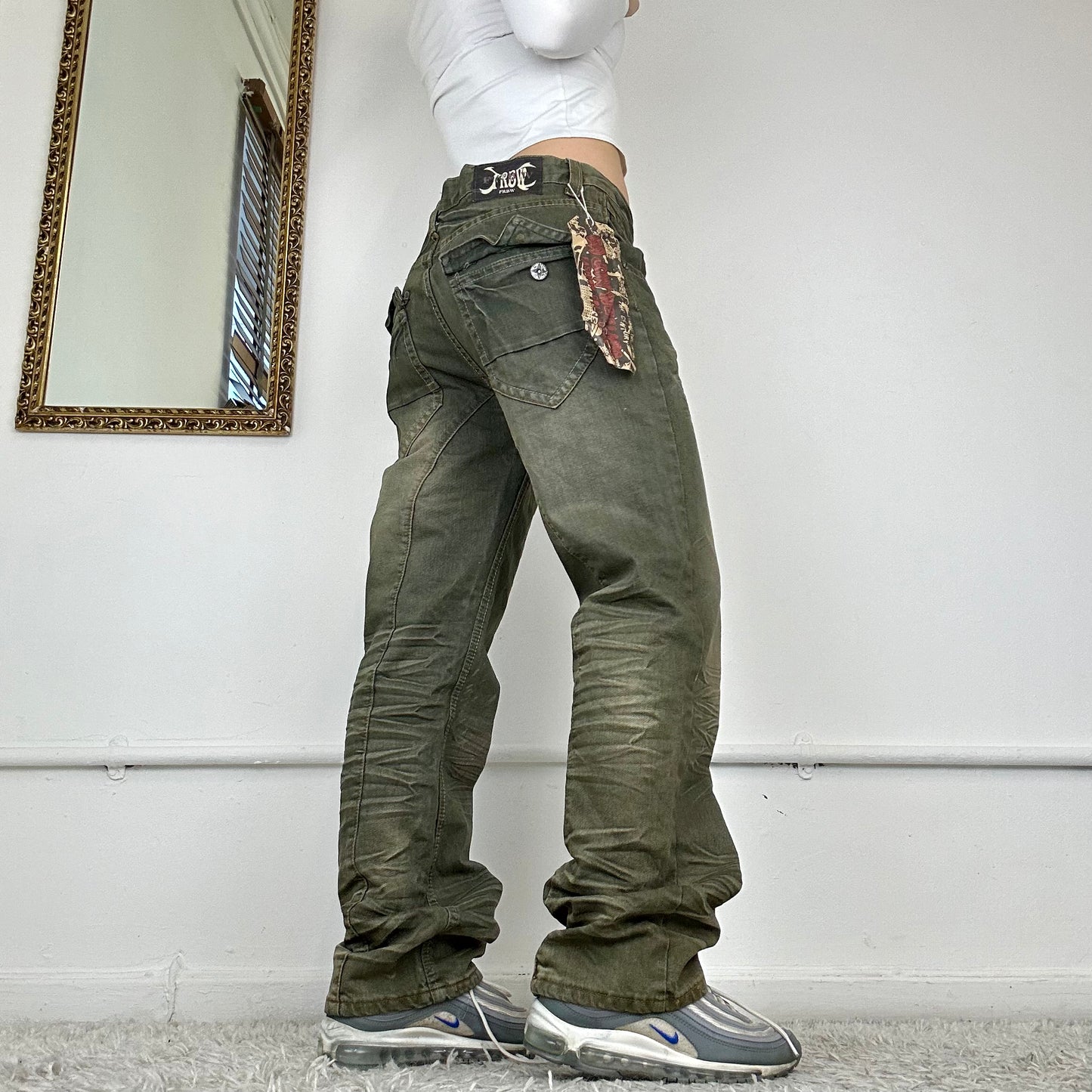 wide leg khaki deadstock jeans