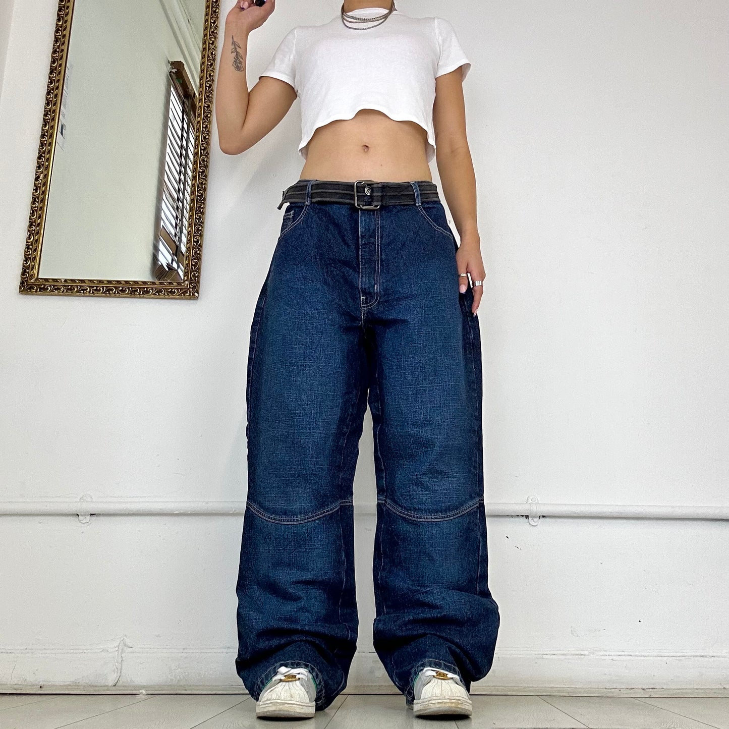 90's dark wash baggy jeans