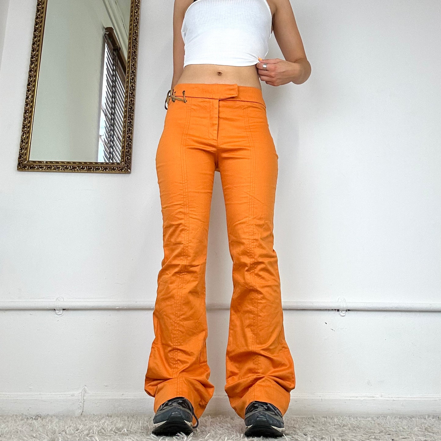 00's guess flared orange trousers