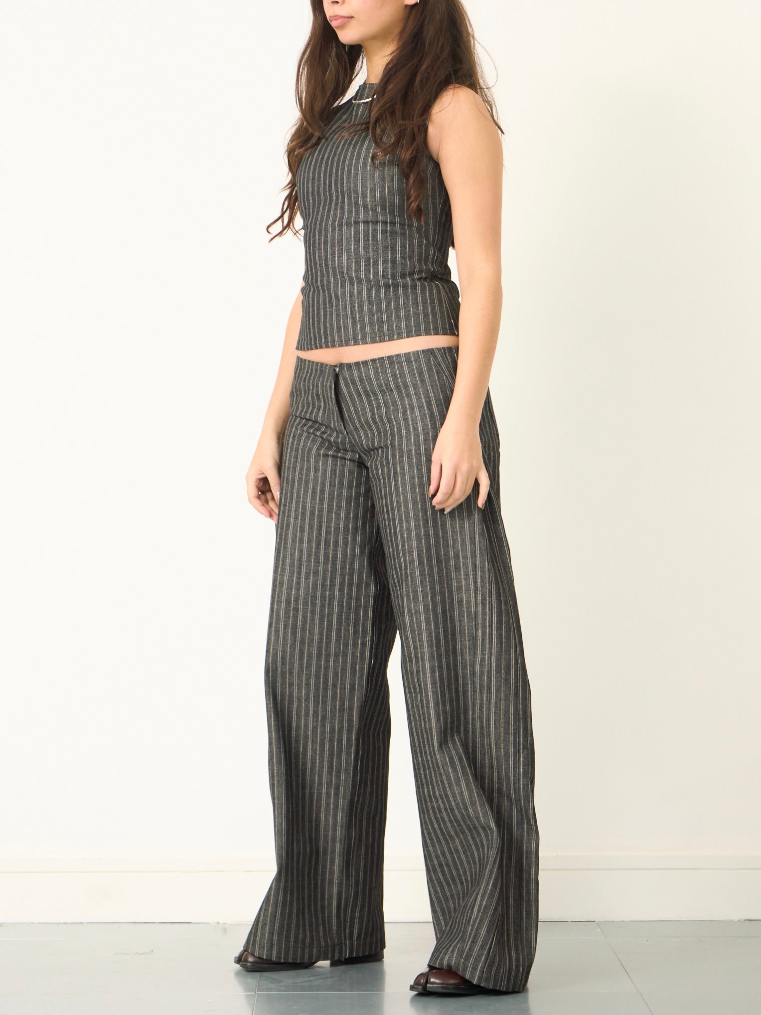 charlie top - striped denim