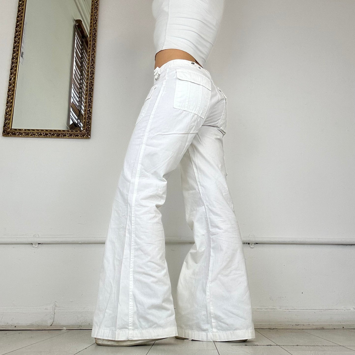 00’s white cargo trousers