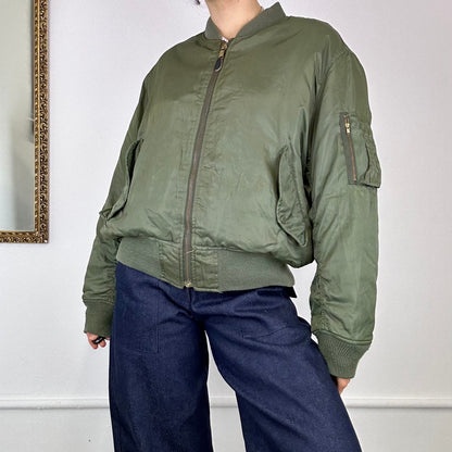 khaki vintage bomber jacket