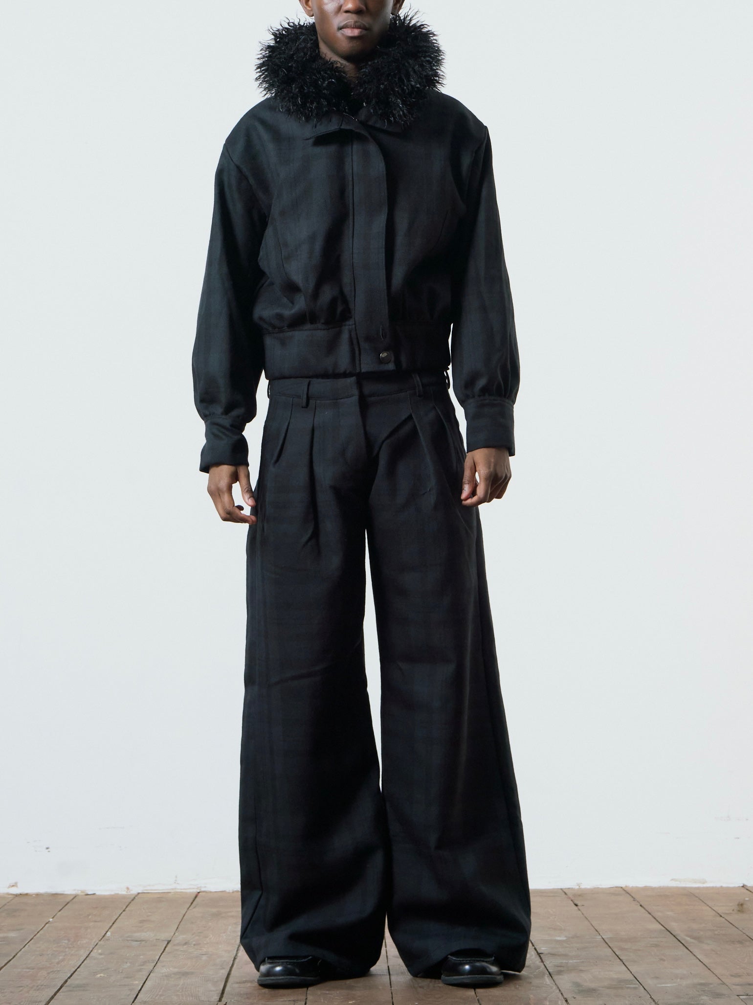 slouch jacket - black wool