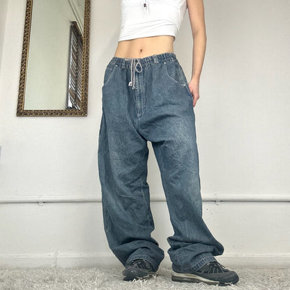 00's baggy drawstring waist jeans