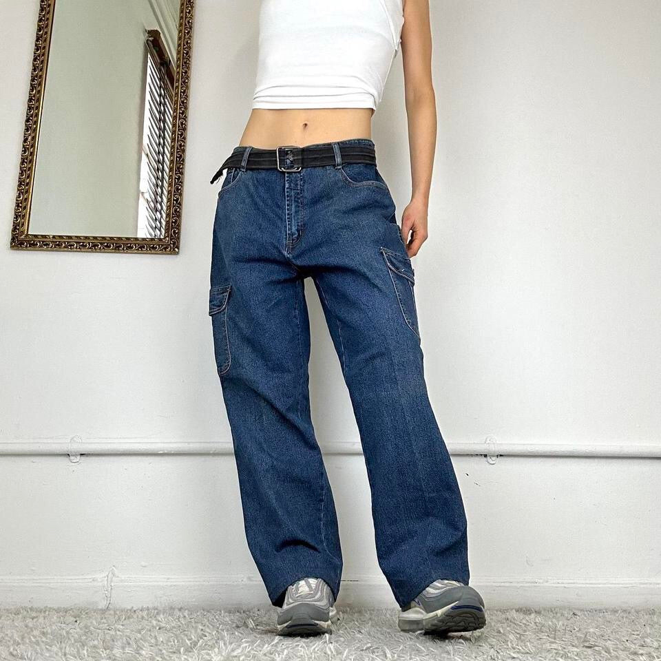 wide leg cargo jeans