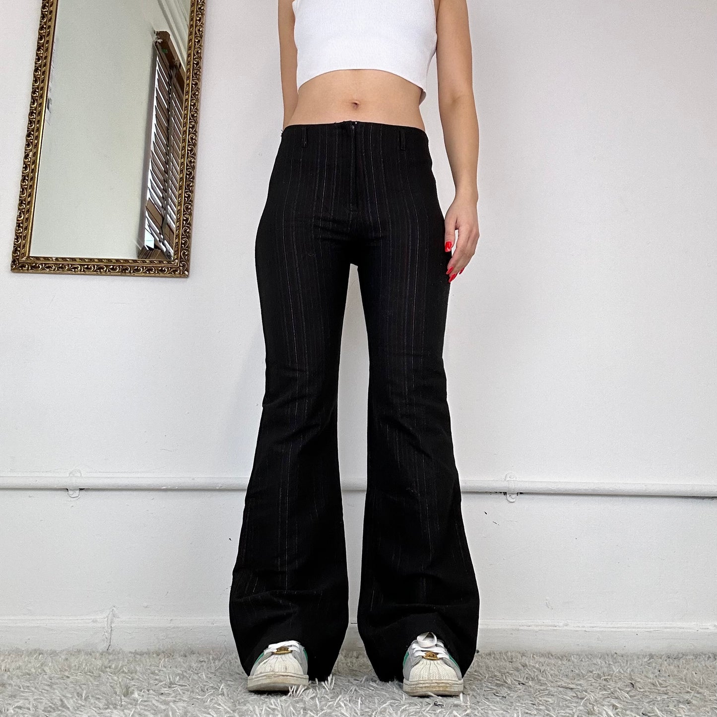 2000’s pinstripe flared trousers