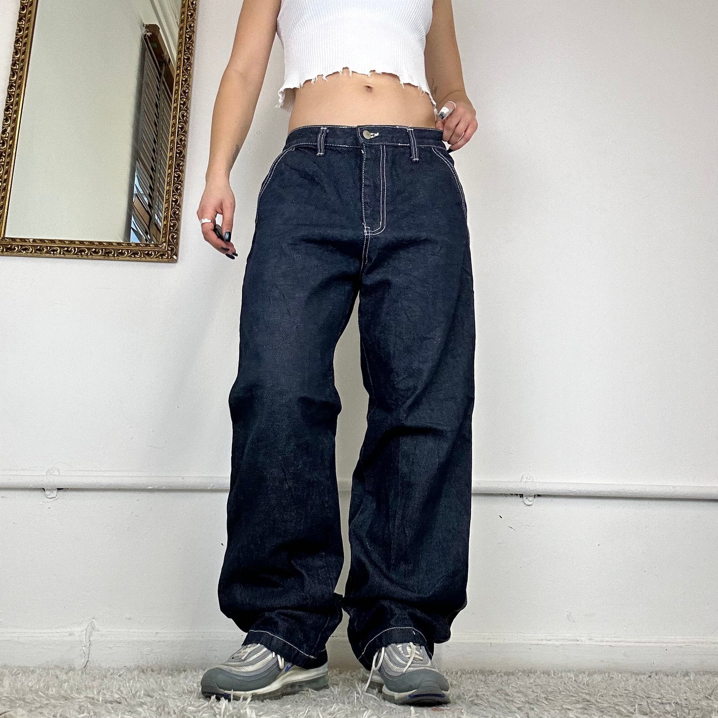 baggy wide leg cargo jeans