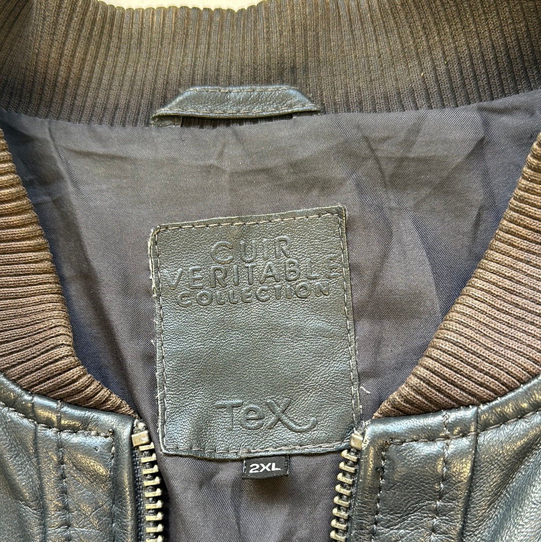 vintage leather bomber jacket