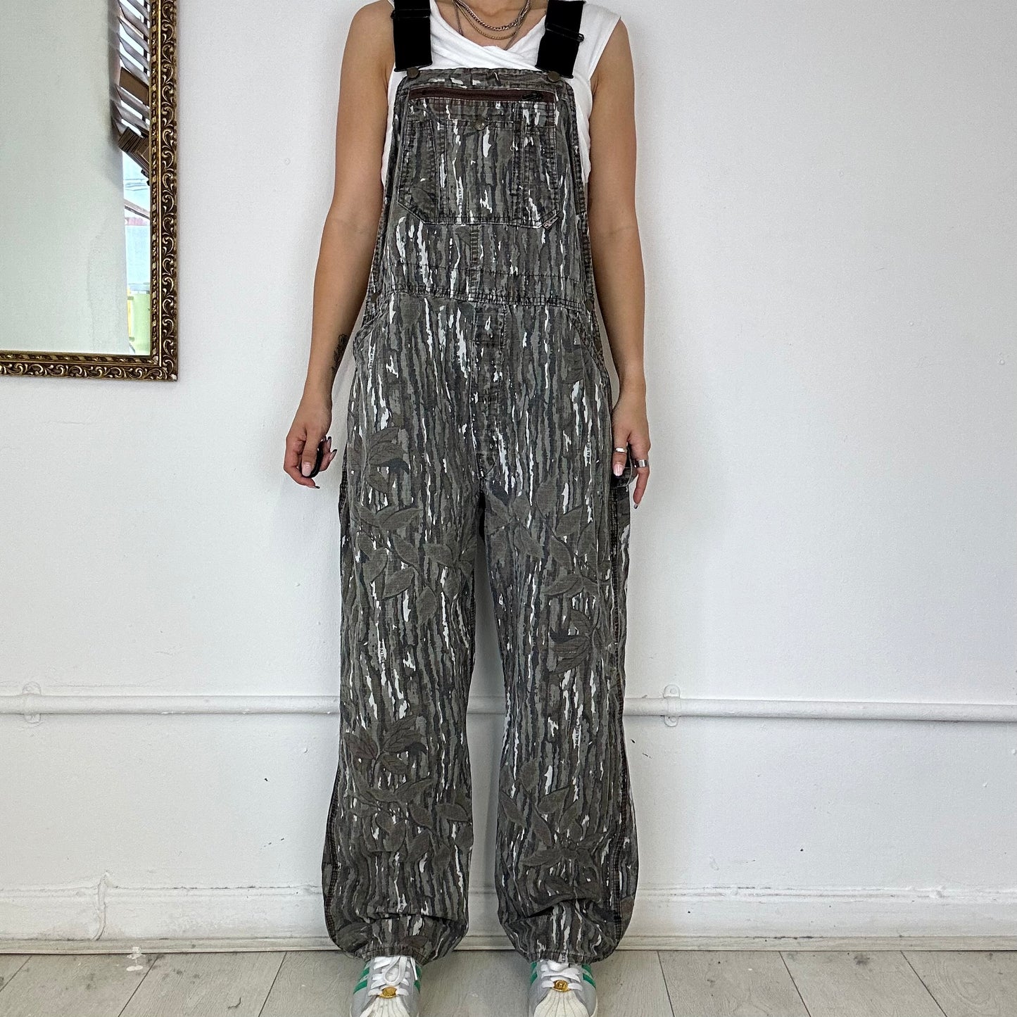 camo print dungarees