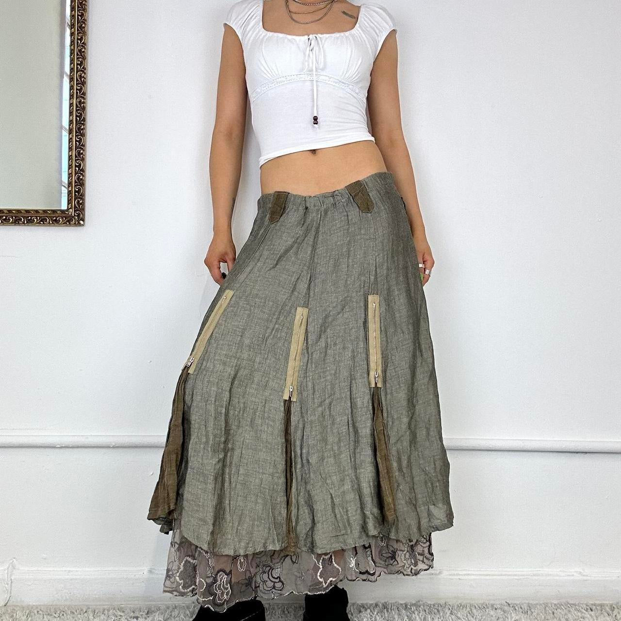 utility style layered maxi skirt no