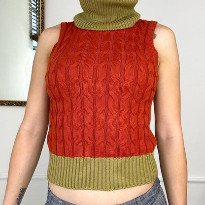 2000's sleeveless roll neck jumper