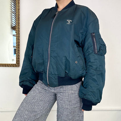 90's blue bomber jacket