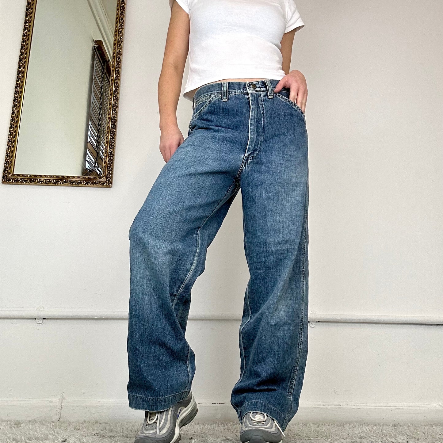 wide leg cargo jeans