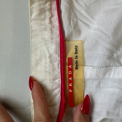 vintage prada capri white cargo trousers