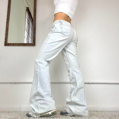 00’s light wash flared jeans