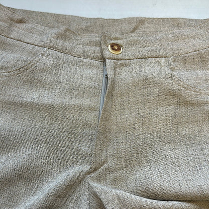 cream flared woven trousers