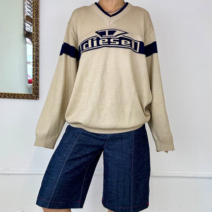 vintage cream diesel knit jumper