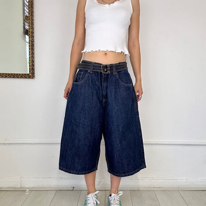 baggy dark wash denim jorts