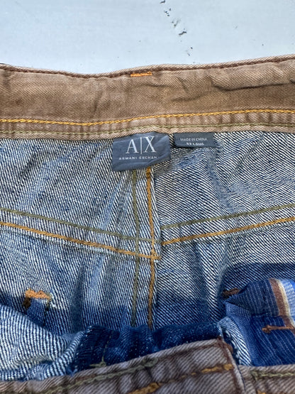 armani exchange dark wash baggy jeans