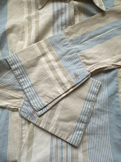 90's button up blue striped blouse