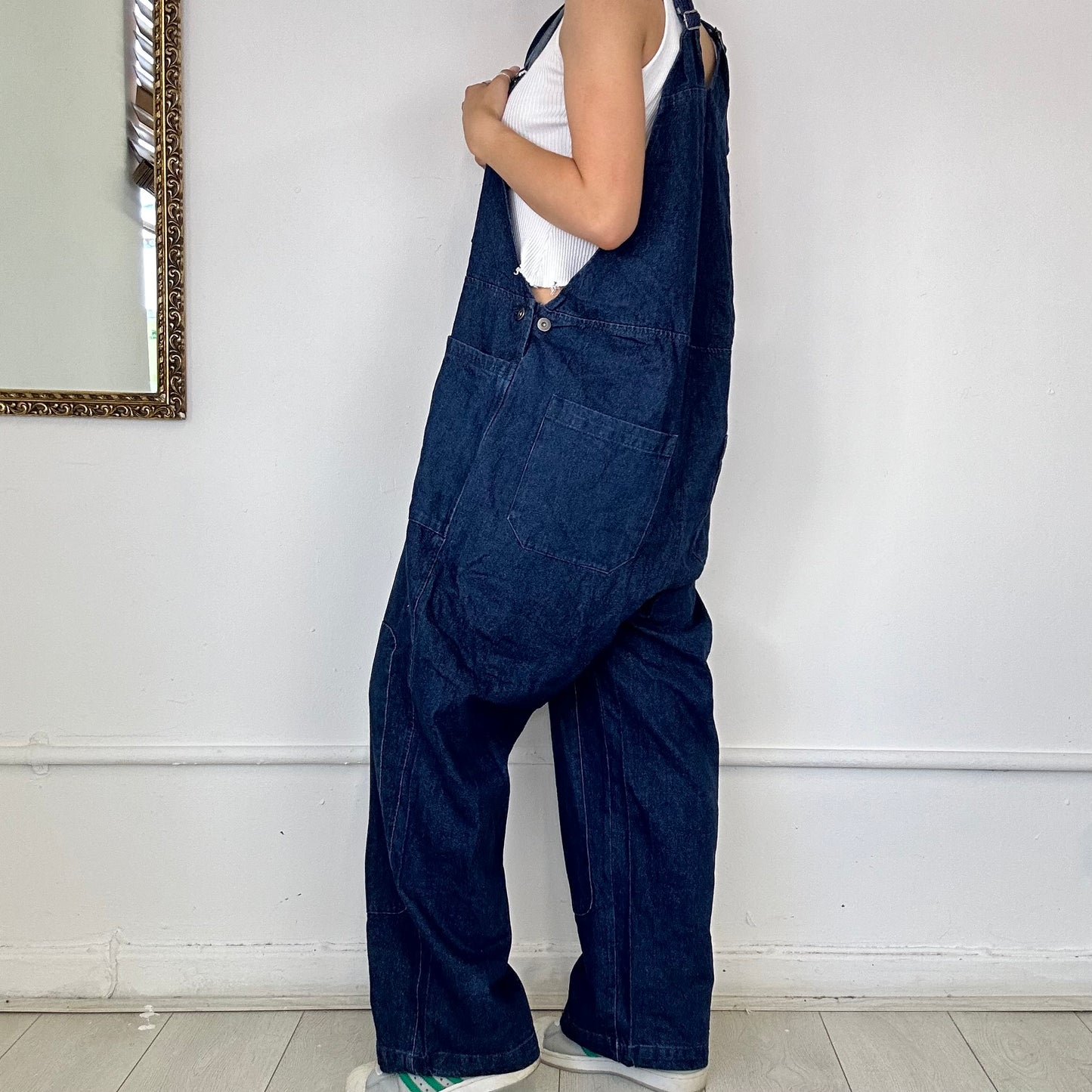 dark wash denim dungarees