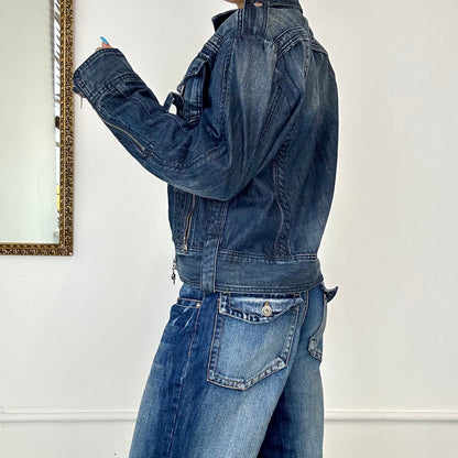 00's denim zip up jacket