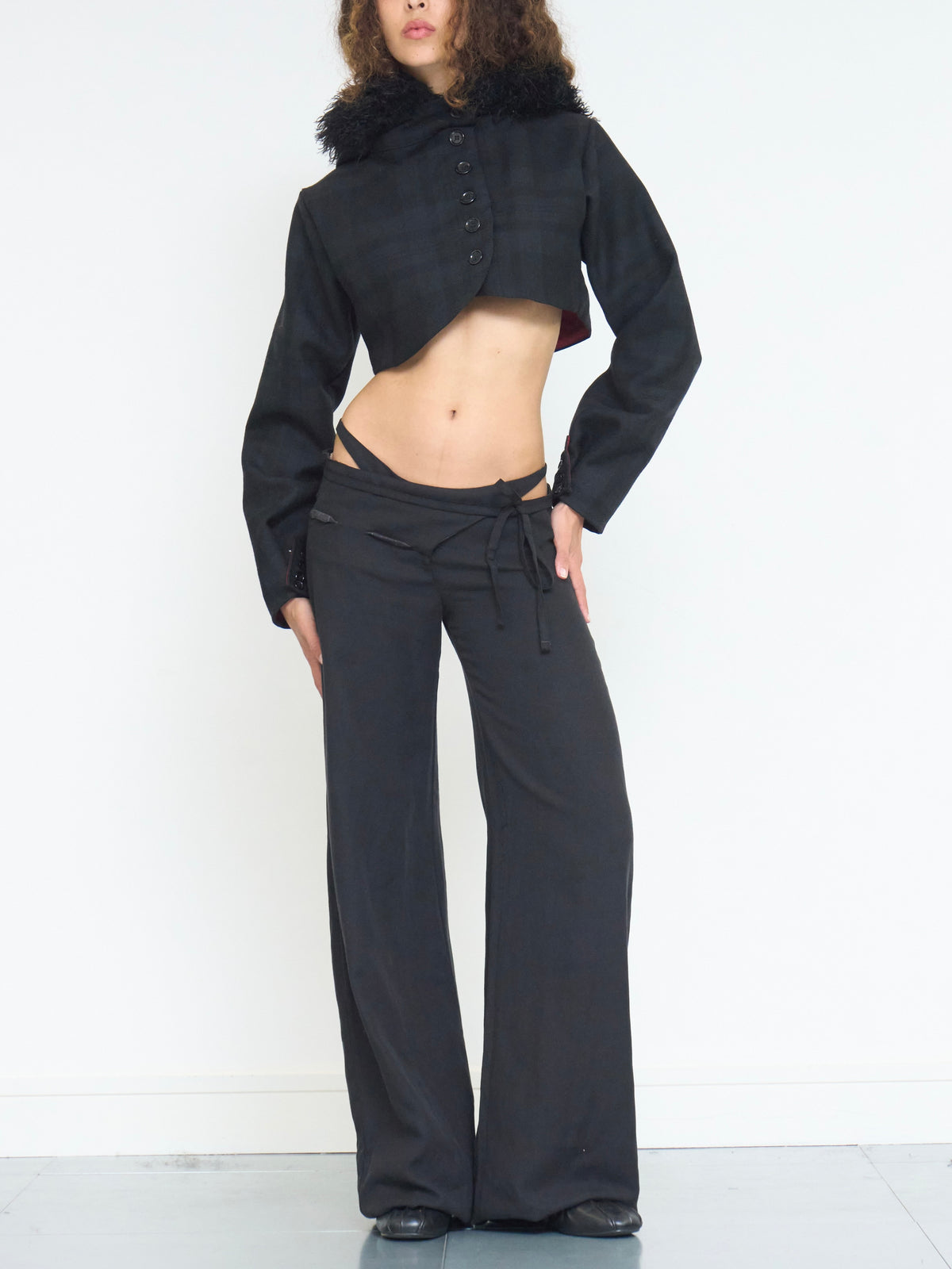 billie tie trouser - black