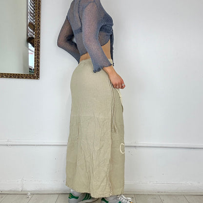 linen layered maxi skirt