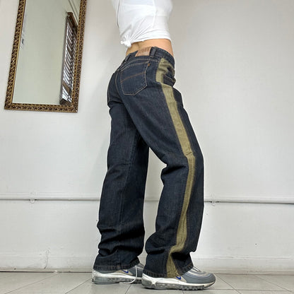 two tone denim baggy jeans