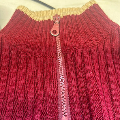 vintage red quarter zip knit by diesel