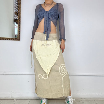 linen layered maxi skirt