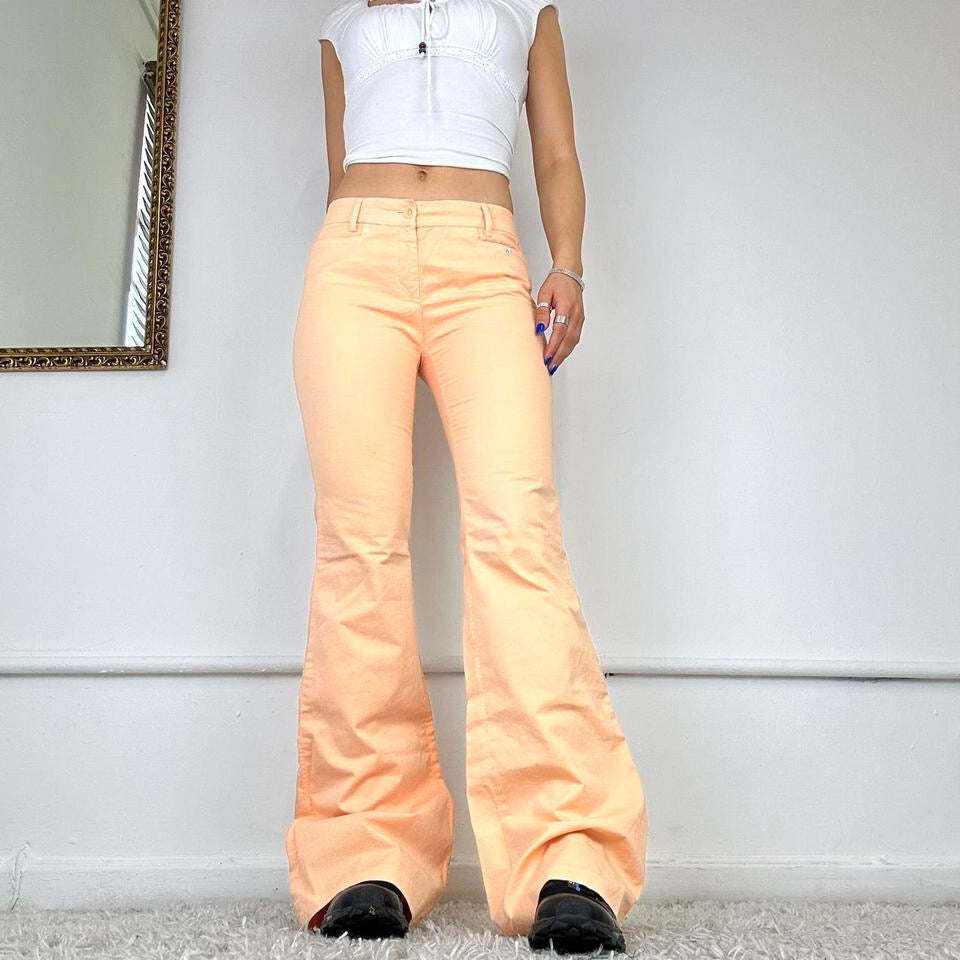 00s wide leg orange trousers