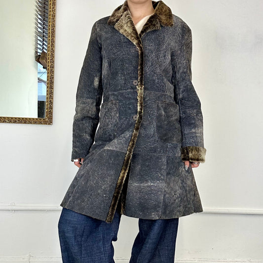 vintage shearling fur suede jacket