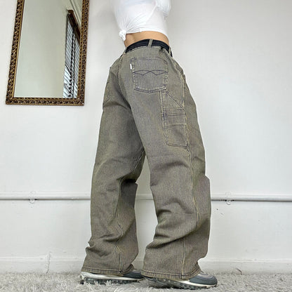 2000's pinstripe cargo jeans