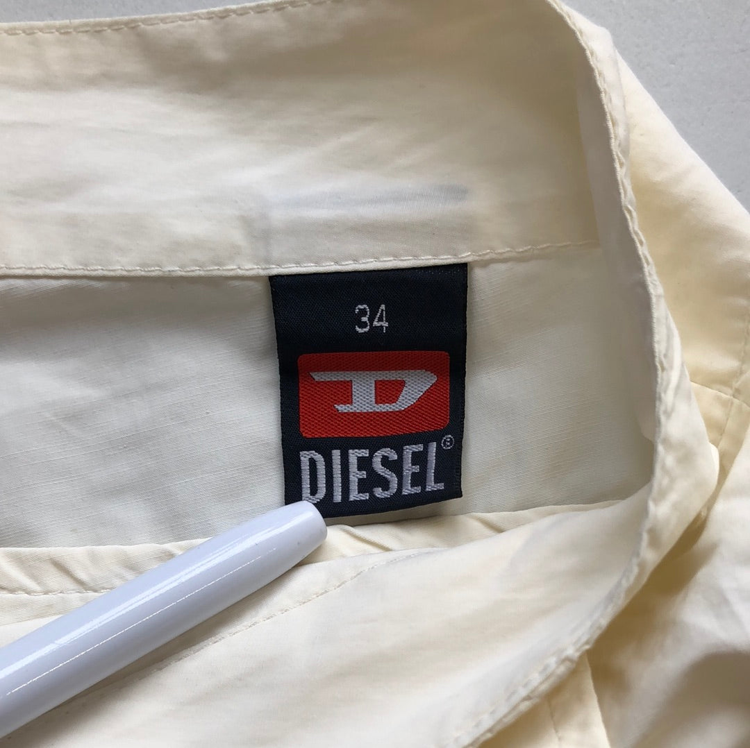 diesel cream baggy cargo trousers